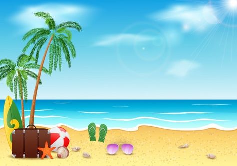 Summer time, sea,beach and coconut tree ... | Premium Vector #Freepik #vector #tree #flower #travel #summer Pineapple Illustration, Summer Logo, Beach Logo, Resort Logo, Beach Illustration, Summer Paradise, Summer Illustration, Summer Icon, Summer Surf