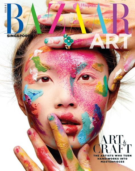 Grace Cheng, Harper’s Bazaar Singapore’s Art issue. Photographed by Yu Tsai. Makeup Contouring, Kunst Inspo, Singapore Art, Test Shoot, Fashion Magazine Cover, Fashion Cover, Art Magazine, Vogue Covers, Beauty Shoot