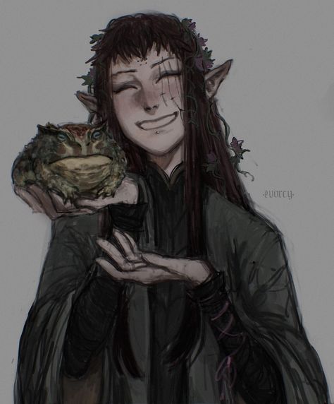 Dnd Druid, Dnd Elves, Elf Art, Roleplay Characters, Dungeons And Dragons Characters, Dnd Art, A Frog, Fantasy Aesthetic, Fantasy Inspiration