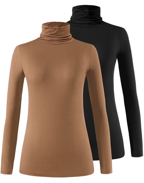 PRICES MAY VARY. 95% Modal material 5% Spandex Imported Pull On closure Machine Wash MATERIAL🇺🇸The womens long sleeve turtleneck is made of 95% Modal and 5% Spandex. The turtleneck for women is loved for great stretch,skin-friendly and breathable fabric,which is very suitable for an undershirt or a basic T-shirt.The women turtleneck can give you the ultimate in luxurious comfort. DESIGN🇺🇸This T-shirt designed with long sleeve and turtleneck.This slim fitted turtleneck tops is perfect for wea Turtlenecks Aesthetic, Star Vibe, Basic Long Sleeve Shirt, Women Turtleneck, Womens Thermal, Uniform Shirts, Fitted Turtleneck, Turtleneck Shirt, White Turtleneck