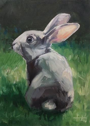 Rabbit Paintings, Acrylic Animals, Portraits Painting, Rabbit Artwork, Animal Paintings Acrylic, Dog Portraits Painting, Painting Impressionism, Easter Paintings, Bunny Painting