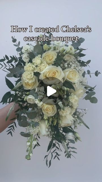 Welcome Back Flowers Bouquet, How To Make Flower Bouquet Wedding, Diy Cascade Wedding Bouquet How To Make, Chicken Wire Bridal Bouquet, How To Assemble A Wedding Bouquet, Cascade Rose Bouquet, All Rose Bridal Bouquet, Chicken Wire Bouquet, How To Make A Cascade Bridal Bouquet