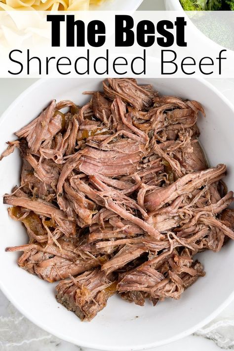 Bowl of shredded beef. Crockpot Shredded Beef, Shredded Beef Recipe, Roast Beef Crock Pot Recipes, Shredded Beef Sandwiches, Slow Cooker Shredded Beef, Shredded Beef Recipes, Pot Roast Crock Pot Recipes, Slow Cooker Roast Beef, Pulled Beef