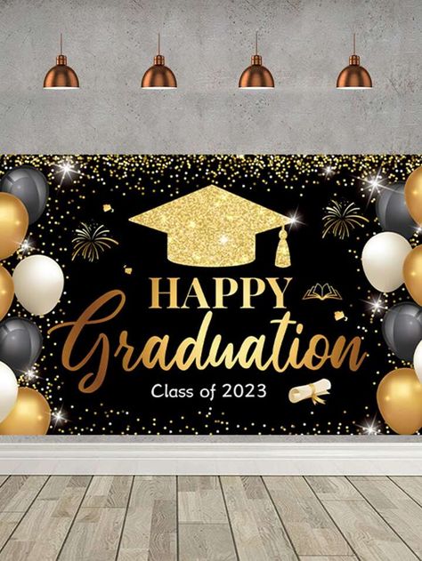 Graduation Party Backdrops, Gold Graduation Party, Graduation Backdrop, Photo Booth Prop, Outdoor Party Decorations, Graduation Photography, Congratulations Graduate, Party Background, Party Backdrop