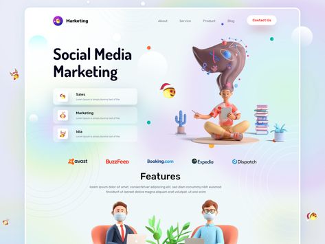 Social Media Marketing website by Masud Rana on Dribbble การออกแบบ Ui Ux, Agency Website Design, Desain Ui, Ui Design Website, Homepage Design, Agency Website, Web Ui Design, Website Design Layout, Web Layout Design