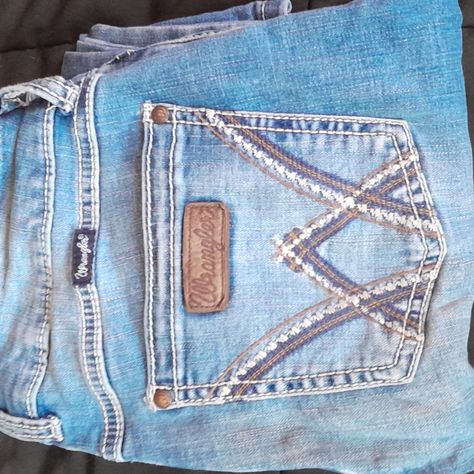 Worn Maybe Twice, Practically Brand New. Runs A Little Big, Super Comfy. Wrangler Bootcut Jeans Women, Wranglers For Women, Western Clothing For Women, Wrangler Jeans Aesthetic, Western Wishlist, Wrangler Jeans Womens, Wrangler Jeans Women's, Bootcut Jeans Outfit, Cute Western Outfits