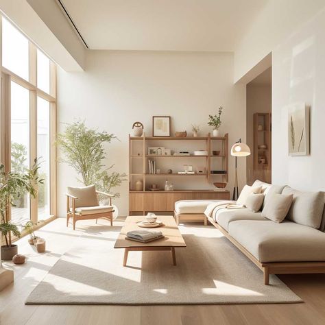 Bringing Muji Style Living Room Elegance into Your Home • 333+ Images • [ArtFacade] Muji Style Living Room, Muji Living Room, Muji Interior Design, Muji Interior, Muji Style, Muji Home, Japandi Living Room, Space Story, Japandi Home