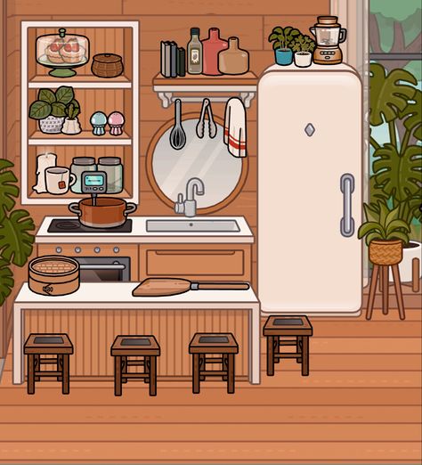 Toca Boca House Kitchen Ideas, Toca Boca Room Ideas Aesthetic Modern Mansion Kitchen, Kitchen Ideas Toca Boca Mansion, Toca Boca Kitchen Ideas New House, Modern House Ideas Toca Boca, To A Boca Kitchen Ideas, Kitchen Ideas For Toca Boca, Aesthetic Toca Room Ideas, Toca Boca Home Ideas Modern Mansion