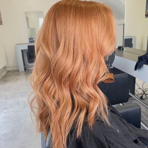 Strawberry Peach Hair Color, 2023 Strawberry Blonde, Very Light Copper Blonde Hair, Light Orange Copper Hair, Light Red Orange Hair, Very Light Ginger Hair, Light Blonde Red Hair, Peach Colour Hair, Ginger Light Hair