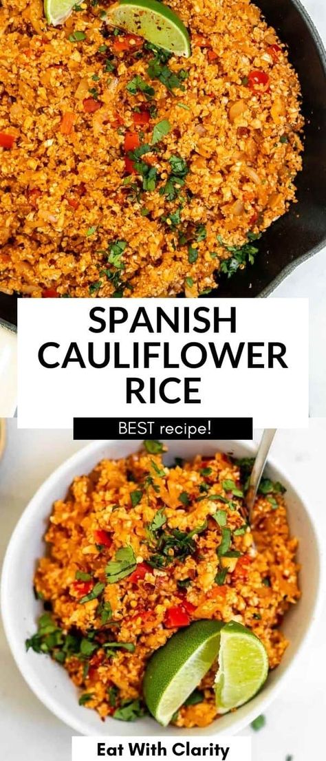 Spanish Cauliflower, Spanish Cauliflower Rice, Cauliflower Rice Easy, Rice Cauliflower, Easy Rice, Cauliflower Rice Recipes, Easy Rice Recipes, Boiled Egg Diet Plan, Side Dish Recipes Easy