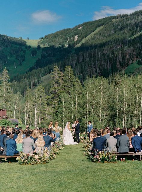 Casual Wedding Bridesmaids Dresses, Mountain Meadow Wedding, Mountain Backyard Wedding, August Mountain Wedding, Banff National Park Wedding, Wildflower Mountain Wedding, Mountain Wildflower Wedding, Flower Aisle Decor, Wedding In Field