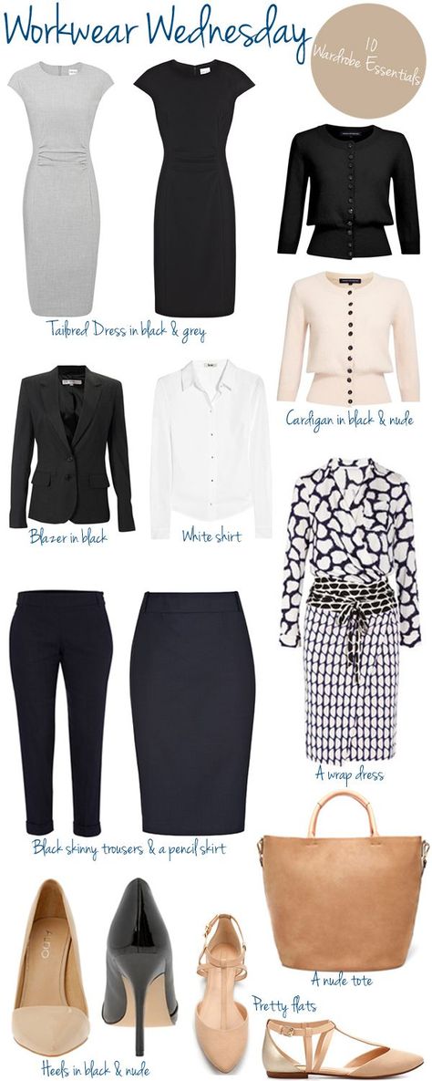 Workwear Wednesday – Wardrobe Essentials | Female Entrepreneur Association femaleentrepreneurassociation.com: Work Wardrobe Essentials, Outfit Chic, Career Fashion, Professional Wardrobe, Clothes And Shoes, Professional Attire, Wardrobe Ideas, Wardrobe Basics, Work Clothes