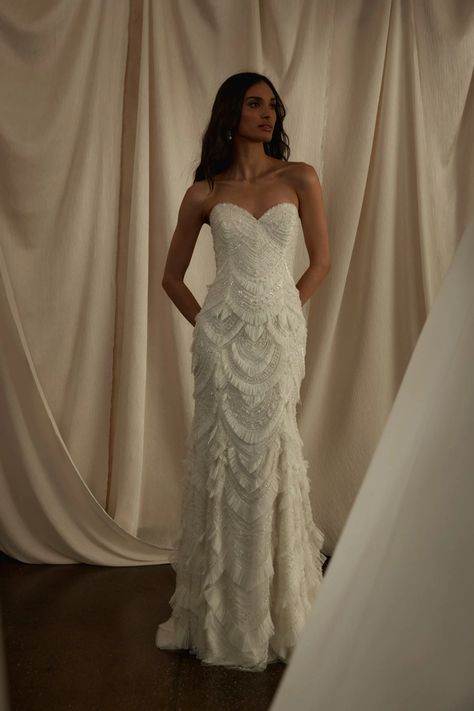 Enaura Style #ES3058. Whimsical Wedding Dress, Enaura Bridal, Wedding Dresses Whimsical, Tambour Beading, Boho Wedding Dresses, Kleinfeld Bridal, Breathtaking Wedding, Brides Magazine, Luxury Event