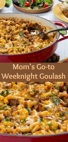 Resep Pasta, Goulash Recipes, Diner Recept, Family Friendly Dinners, One Skillet, Elbow Macaroni, Weeknight Dinner Recipe, Goulash, Spaghetti Sauce