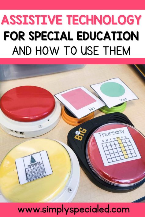 Aac Switch Activities, Medically Fragile Classroom, Functional Skills Special Education, Assistive Technology In The Classroom, Low Tech Assistive Technology, Aac Activities, Assistive Technology Devices, Teaching Executive Functioning, Technology Classroom