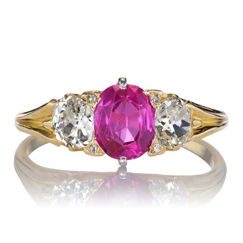 Engagement & Wedding Rings Under $10,000 | Victor Barbone Jewelry – Andria Barboné Jewelry Victor Barbone, Vintage Diamond Ring, Ruby And Diamond Ring, Vintage Diamond Rings, Yellow Gold Setting, No Heat, Vintage Engagement, Red Ruby, Rose Cut Diamond