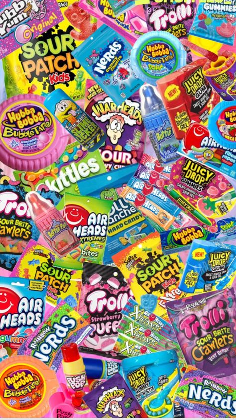 Umm Early 2000s Candy, Candy Wallpaper Aesthetic, 2000s Candy, Good Candy, Paper Squishies, Gummies Candy, Squishy Food, 90s Party Ideas, Bus Advertising