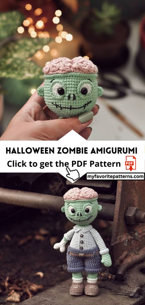 Halloween Zombie Amigurumi Pattern Crochet Zombie Hat Pattern Free, Zombie Crochet Pattern Free, Crochet Zombie Pattern Free, Zombie Crochet, Crochet Zombie, Zombie Bride, Cute Zombie, Haunted House Decorations, Spooky Costumes