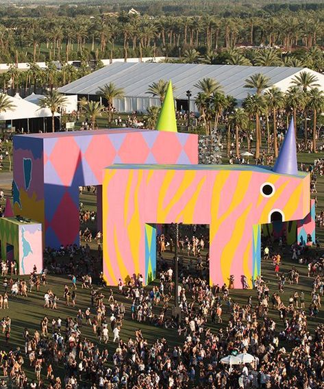 Sitemap Design, Visual Puns, Festival Theme, Oversized Art, Coachella Festival, Festival Design, Art Installations, Fun Loving, Outdoor Art