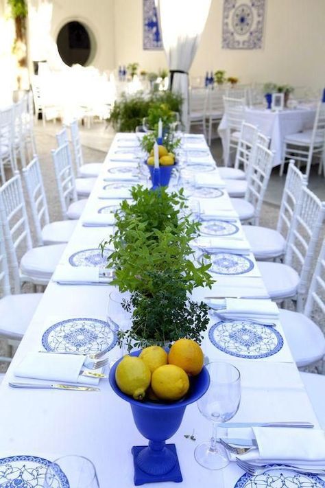 Limoncello Party, Greece Themed Party, Santorini Party, Greek Party Decorations, Greek Party Theme, Club Mykonos, Mediterranean Party, Greece Party, Greek Party