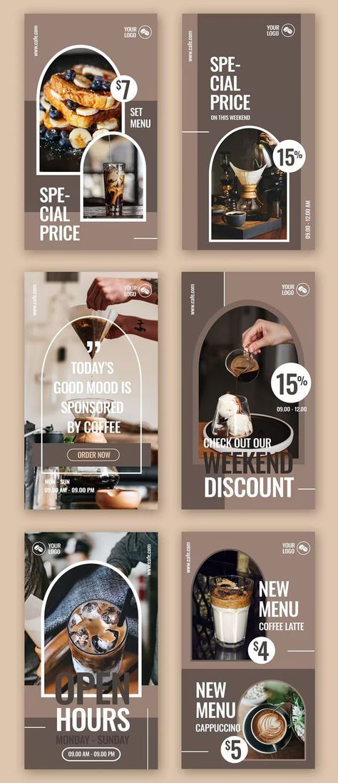 Coffee Shop Instagram Story Templates PSD Story Ideas Instagram For Business, Coffee Shop Instagram Post Ideas, Story Promotion Instagram, Instagram Story Ideas Promotion, Instagram Story Ideas Advertising, Coffee Shop Poster Design Ideas, Instagram Feed Coffee Shop, Instagram Story Ideas Coffee Shop, Instagram Story Coffee Ideas