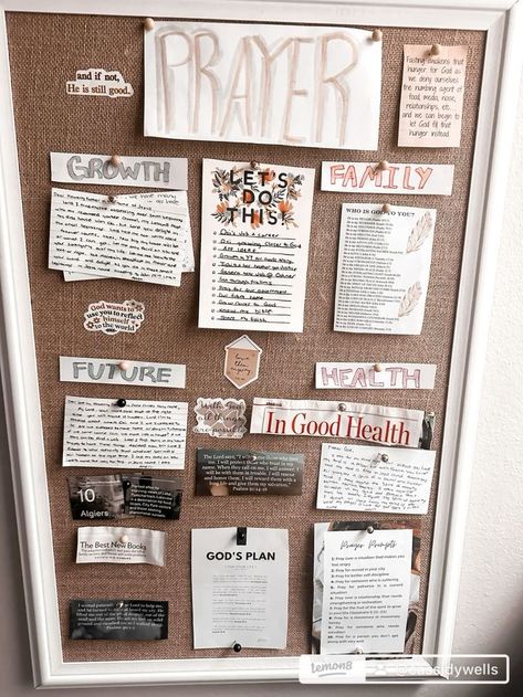 Prayer Board Ideas, Diy Prayer Board, Prayer Vision Board, Christian Vision Board, Its October, Prayer Closet, Prayer Corner, Bible Doodling, Prayer Wall