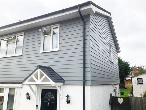 Stunning cladding installation in Loughton, Essex Grey Cladding House Exterior, House Cladding Ideas, Cladding House Exterior, James Hardie Cladding, House Hamptons, Lead Roof, Composite Cladding, Timber Battens, Exterior House Remodel