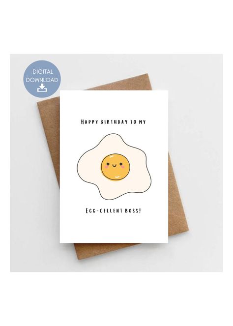 Excited to share this item from my #etsy shop: Happy Birthday To My Egg-Cellent Boss, Printable Birthday Card, Funny Egg Pun, Cute Card For Boss, Boss Appreciation, Instant Download Egg Birthday Card, Happy Birthday Fiance, Birthday Card For Boss, Happy Birthday Teacher, Teacher Birthday Card, Fiance Birthday Card, Greeting Cards For Teachers, Birthday Card Puns, Happy Birthday Boss