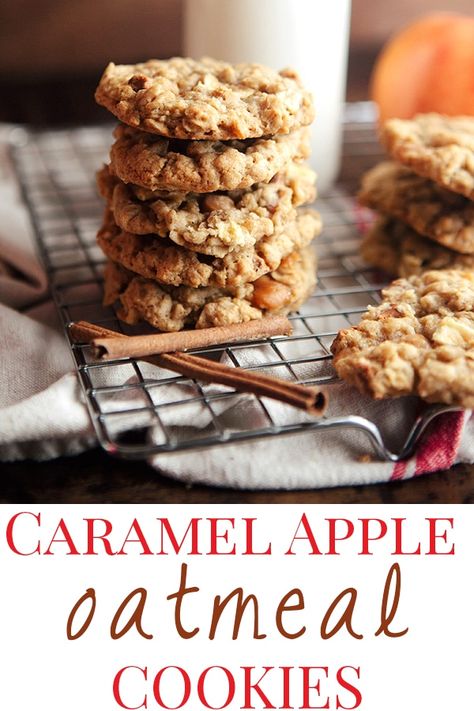 Caramel Apple Oatmeal, Caramel Apple Oatmeal Cookies, Apple Oatmeal Cookies, Caramel Shortbread, Apple Oatmeal, Apple Cookies, Shortbread Recipes, Sutton Place, Oatmeal Cookie Recipes