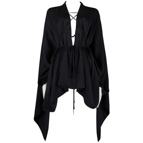 Preowned Gucci By Tom Ford Black Silk Evening Lace Up Poncho Blouse,... ($2,437) ❤ liked on Polyvore featuring tops, blouses, shirts, dresses, black, lace up front shirt, evening blouses, lace up blouse, silk poncho and cuff shirts Sweetie Outfits, Cocktail Blouses, Shirts Gucci, Holiday Shirt Ideas, Poncho Shirt, Ford Shirt, Silk Poncho, Gucci By Tom Ford, Poncho Style Top