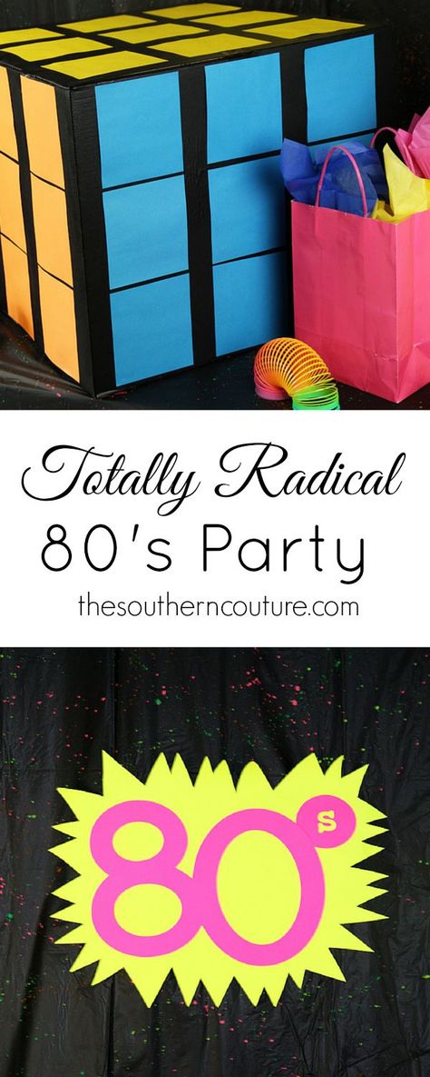 Throw an 80's party on a budget. Thesoutherncouture.com gives you ideas for decorations, food, attire, games, and much more. 80s Party Snacks Finger Foods, 80s Birthday Party Games, 80s Party Diy Decorations, 80s Party Games Adults, 80s Theme Party Decorations Diy, 80s Prom Party Decorations, Diy 80s Decorations, 80's Party Ideas, 1980s Party Ideas