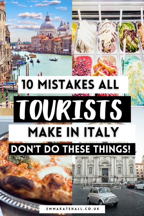 10 mistakes all tourists make in Italy. Don't do these things! emmakatehall.co.uk Italy Tourist Map, Planning Trip To Italy, First Trip To Italy, Italian Etiquette, Nails For Italy Trip, Italy Trip Outfits, Kate Hall, Tipping In Italy, Italy Tourist