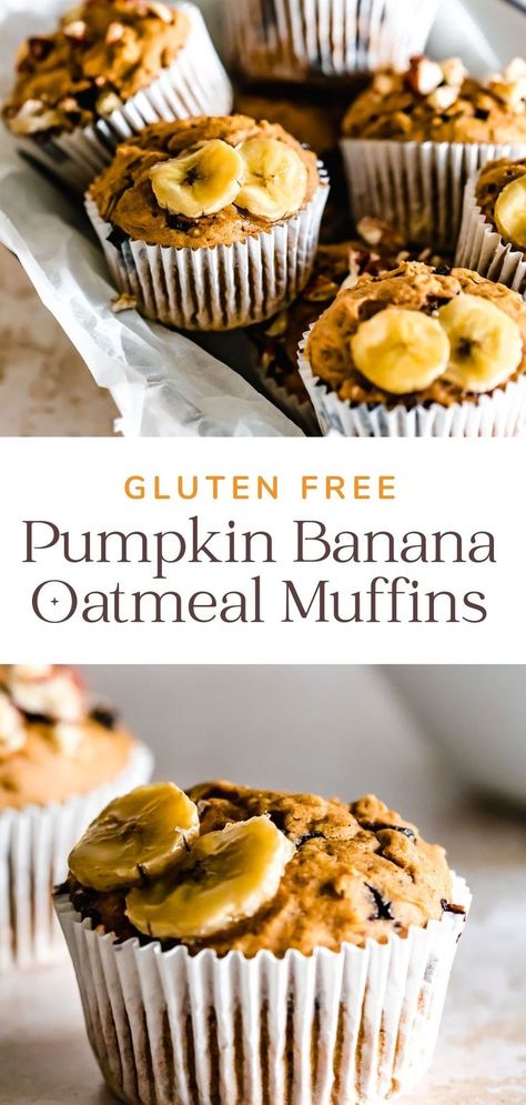 Paleo Pumpkin Banana Muffins, Gf Pumpkin Banana Muffins, Healthy Pumpkin Banana Oat Muffins, Banana Pumpkin Muffins Gluten Free, Banana Pumpkin Oat Muffins, Pumpkin And Banana Recipes Gluten Free, Gluten Free Pumpkin Banana Muffins, Pumpkin Banana Muffins Gluten Free, Banana Pumpkin Recipes Healthy