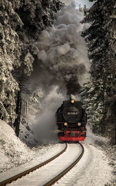 Christmas Dreaming, Christmas Phone Wallpaper, Train Photography, Cosy Christmas, I Love Winter, Christmas Feeling, Train Pictures, Winter Wallpaper, Winter Scenery