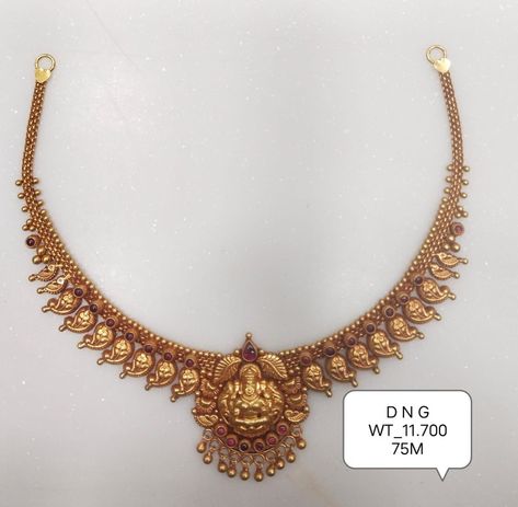 Mango Design Necklace Gold, 10grams Gold Necklace Designs, 20grams Gold Necklace Designs, Short Gold Necklace, Pretty Gold Necklaces, Indian Gold Necklace Designs, Simple Necklace Designs, Mango Necklace, Kids Gold Jewelry