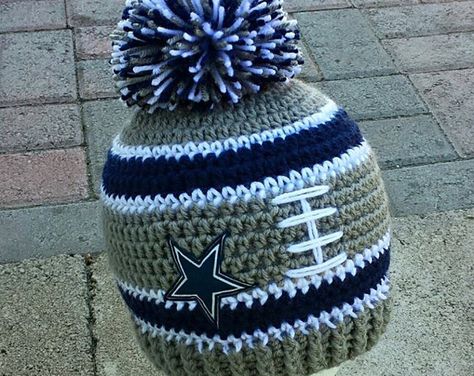 Dallas Cowboys Crochet, Cowboys Crochet, Crochet Football Hat, Cowboy Hat Pattern, Cowboy Crochet, Crochet Football, Dallas Cowboys Hats, Crochet Winter Hats, Cowboy Baby