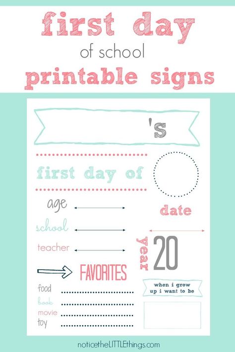 grab this easy-to-print first day of school sign and keep track of all your daughter's favorites from year to year! celebrate back to school with this free printable first day of school sign. #firstdayofschoolsign #backtoschool #printablefirstdayofschoolsignsfree #printablebacktoschoolsigns #noticetheLITTLEthings First Day Of School Questionnaire Free Printable, First Day Of School Print Out, First Day Of School Sign Printable Free, Daily Routine Kids, Back To School Printables, First Day Of School Printable, Poppin Party, School Prayer, Printable School