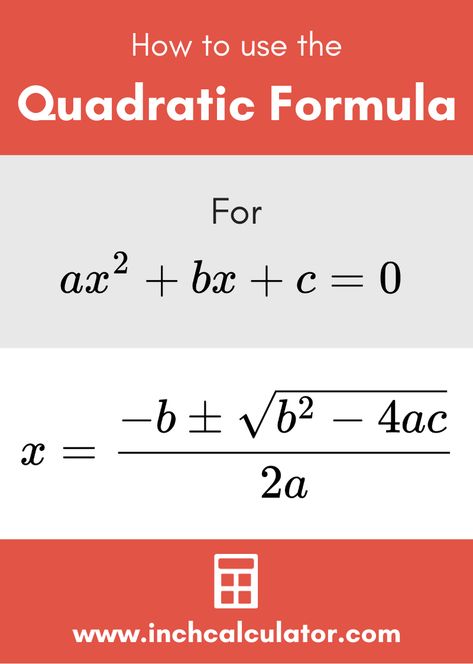 Quadratic Formula Calculator Quadratic Equations Formula, Engineering Formulas, Math Examples, Math Formula Chart, Algebra Formulas, Basic Algebra, Quadratic Formula, Teaching Math Strategies, Math Genius