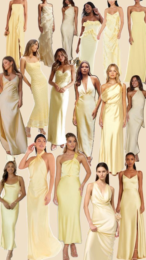 Yellow And Blue Bridesmaid Dresses, Orange Bridesmaid Dresses Mismatched, Butter Yellow Bridesmaid Dresses, Light Yellow Bridesmaid Dresses, Pastel Yellow Bridesmaid Dresses, Pale Yellow Bridesmaid Dresses, Pale Yellow Weddings, Yellow Bridesmaid Dress, Pale Yellow Dress