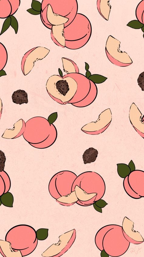 Peach Background. Digital art  IG: @heartofphoebe #digitalart #procreate #ipadproart #peach #illustration #fruitart #drawings #digitalpainting #iphonewallpaper #wallpaper #puns Peach Illustration, Ipad Pro Art, Wallpapers Ipad, Peach Wallpaper, Peach Background, Peach Aesthetic, Fruit Wallpaper, Friends Wallpaper, Aesthetic Desktop Wallpaper