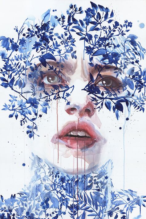 agnes cecile (silvia pelissero) paintings Agnes Cecile Art, Human Expression, Agnes Cecile, Art Face, Art Print Display, Gcse Art, Woman Portrait, Watercolor Portraits, Art Block