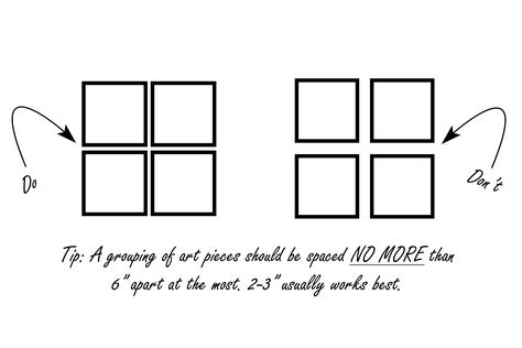 "How to Hang Artwork" guide from Ballard Designs. Set of 4 paintings here, but many different combinations with directions for spacing and layouts. 4 Picture Frames On The Wall, How To Arrange 4 Pictures On A Wall, Hanging 4 Pictures Layout, Hanging Multiple Pictures, Decor Rules, Hanging Pictures On The Wall, Pictures On Wall, Planning Future, Dining Room Artwork