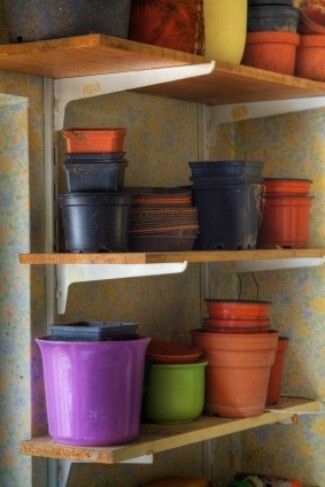 This is a guide about uses for plastic plant pots. Many gardeners have a growing stack of plastic pots from the nursery in their garage or shed. Planting In Plastic Containers, Transform Plastic Plant Pots, Upcycled Plastic Plant Pots, Recycled Containers For Plants, Thrift Plant Pots, Pot Storage, Plant Tray, Plastic Plant Pots, House Plant Pots