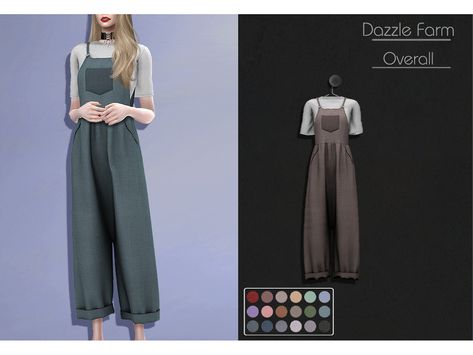 -Adult-Elder-Teen-Young Adult  Found in TSR Category 'Sims 4 Female Everyday' Sims 4 Cc Clothes Overalls, Sims 4 Mac, Sims 4 Piercings, Sims Clothes, The Sims 4 Pc, Farm Clothes, Tumblr Sims 4, Sims 4 Teen, Sims 4 Dresses