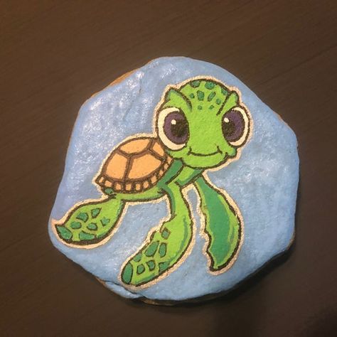 Turtle Painted Rocks, Rock Painting Supplies, Painted Garden Rocks, Sea Turtle Painting, Turtle Images, Turtle Rock, Garden Rocks, Turtle Sculpture, Fine Art Acrylic