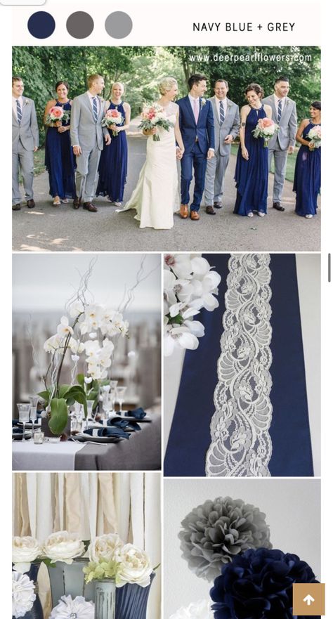 Navy Blue Silver Wedding Theme, Acotar Wedding, Police Wedding, Grey Wedding Theme, Silver Wedding Theme, Blue Silver Weddings, Green Quinceanera, Azul Navy, Dark Blue Wedding