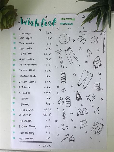 Summer 2020 wishlist aesthetic Aesthetic Wishlist Notes, Wishlist Aesthetic, Aesthetic Wishlist, Aesthetic Note, 2023 Wishlist, Apple Pen, Mario Badescu, Good Notes, Fake Nails