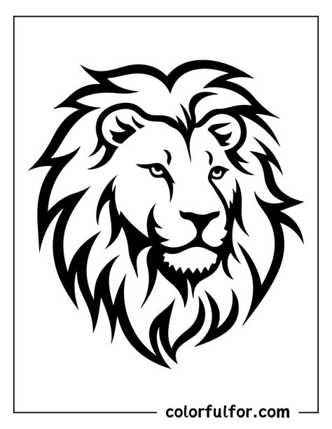 Lion Silhouette Art, Lion Face Illustration, Lion Svg Free, Simple Lion Tattoo Outline, Drawing Ideas Lion, Lion Drawing Easy, Lion Vector Art, Drawing Of A Lion, Lion Outline