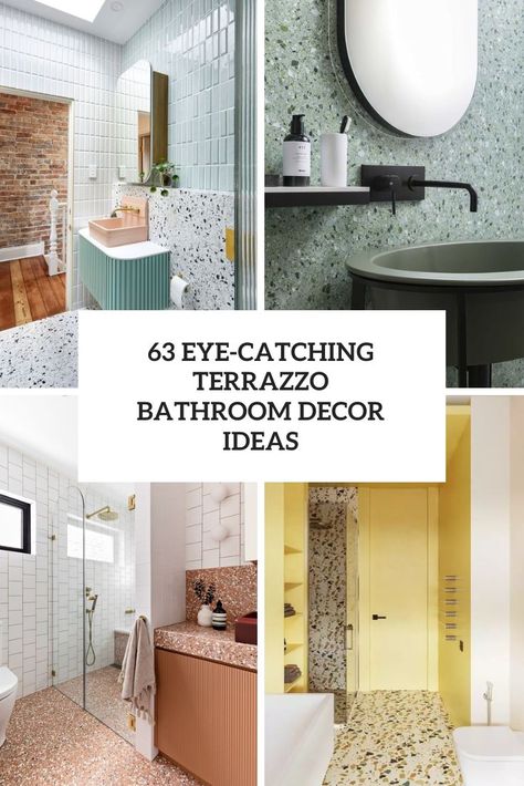 eye catching terrazzo bathroom decor ideas Terrazzo Flooring Bathroom, Bathroom Medicine Cabinet Ideas, Terrazzo Floor Bathroom, Terrazzo Tiles Bathroom, Medicine Cabinet Ideas, Terrazzo Bathroom Design, Bathroom Terrazzo, Terrazzo Decor, Terrazzo Bathroom