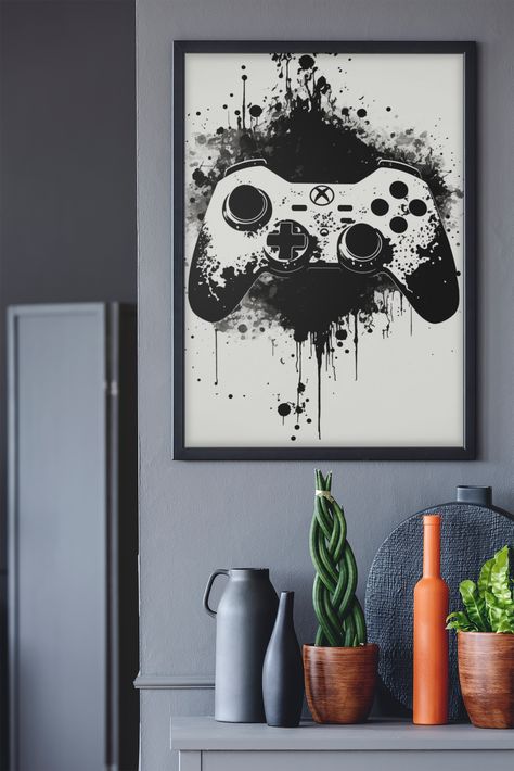 Looking for some gaming digital prints to improve your home decor? Here's your perfect chance! This listing is a perfect gift for a gamer or if you're a gamer your self! Great for a bedroom or games room wall! 🎮WHAT WILL YOU RECEIVE🎮 You will receive 5 High Resolution JPG files straight after purchase! These are 5 different ratios so you have options for when it comes to printing. Bedroom Football, Gaming Bedroom, Gamer Art, Gamer Decor, Gaming Controller, Games Room, Gamer Room, Black And White Wall Art, One Piece Luffy